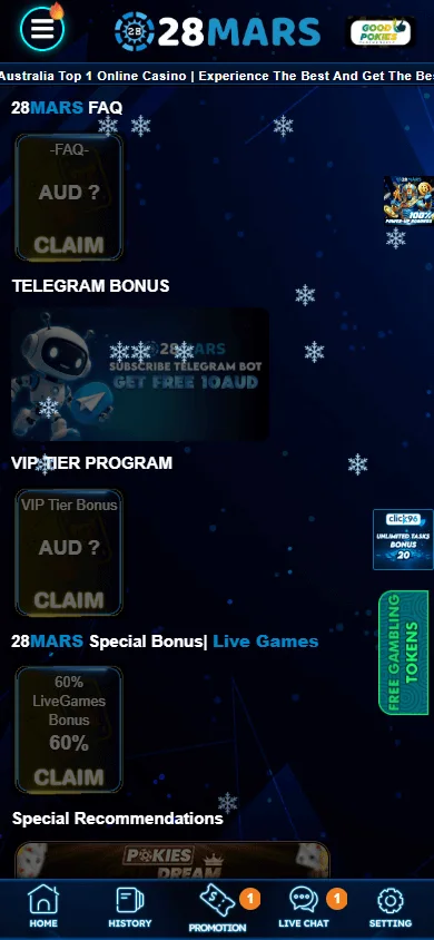 28mars Casino mobile promotions with welcome, reload and cashback offers